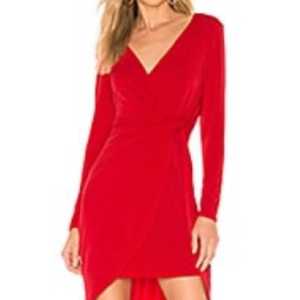 BCBGeneration Vibrant Red Long Sleeve Dress
